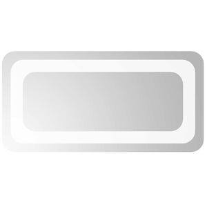 vidaXL LED Bathroom Mirror Transparent 40 x 20 cm Tempered Glass