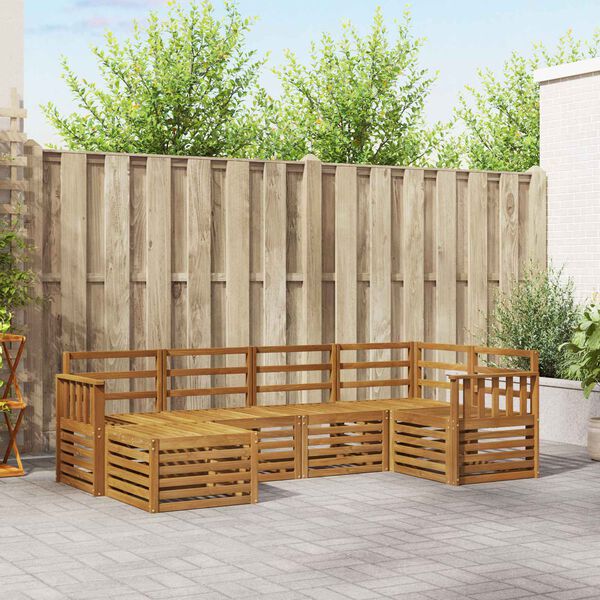 vidaXL Sofa Sets 6 pcs Natural Solid Acacia Wood