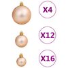 vidaXL 111 Piece Christmas Bauble Set Rose Gold Polystyrene