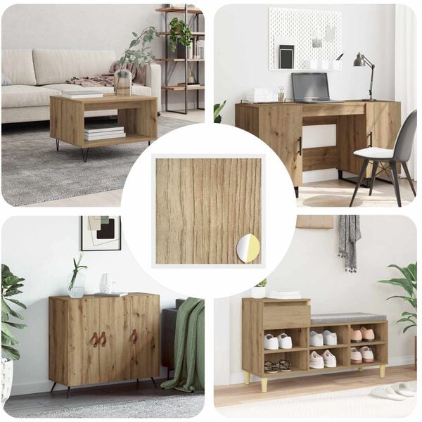 vidaXL Self-adhesive Screw Cover 12 pcs Artisan Oak &Oslash; 20 x 0.5 mm