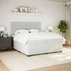 vidaXL Box Spring Bed with Mattress Light Grey 200x200 cm Velvet