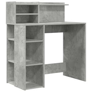 vidaXL Desk Concrete Grey Engineered Wood 90 x 48 x 101.5 cm