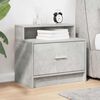 vidaXL Bedside Cabinet with Drawer Concrete Grey 51x31x47 cm