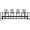 vidaXL Metal Bed Frame without Mattress with Footboard Black 183x213cm