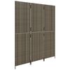 vidaXL Room Divider 3 Panels Grey Poly Rattan