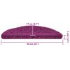 vidaXL Stair Mats 15 pcs 56x17x3 cm Violet Half Round