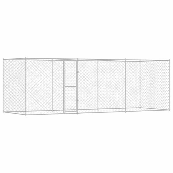 vidaXL Dog Cage Silver 600 x 200 x 200 cm Galvanised Steel