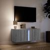 vidaXL TV Wall Cabinet with LED Lights Grey Sonoma 80x31x35 cm