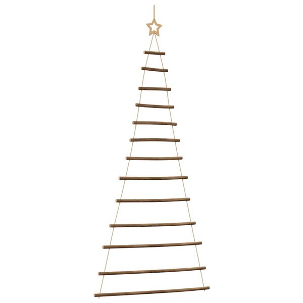 vidaXL&nbsp;Hanging Christmas Tree with Top Star 86x180 cm Natural Branch