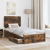 vidaXL Bed Frame with Headboard Smoked Oak 75 x 190 cm Engineered Wood