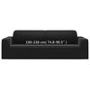 vidaXL 3-Seater Stretch Couch Slipcover Black Polyester Jersey