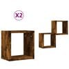 vidaXL Wall Shelves Wall-Mounted 2 pcs Smoked Oak 26 x 15 x 26 cm