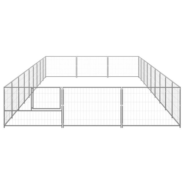 vidaXL Dog Kennel Silver 27 m&sup2; Steel