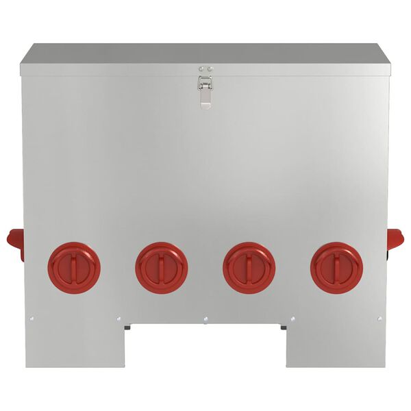 vidaXL Chicken Feeder Silver 60.5 x 29 x 51 cm Galvanised Steel