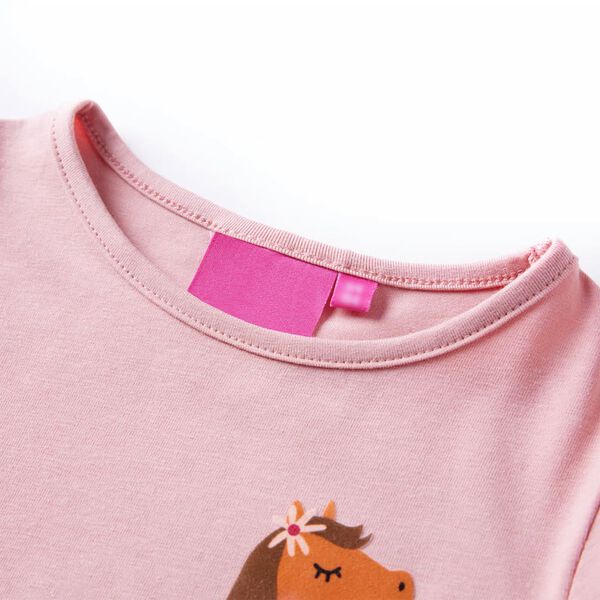 Kids' T-shirt with Long Sleeves Light Pink 140