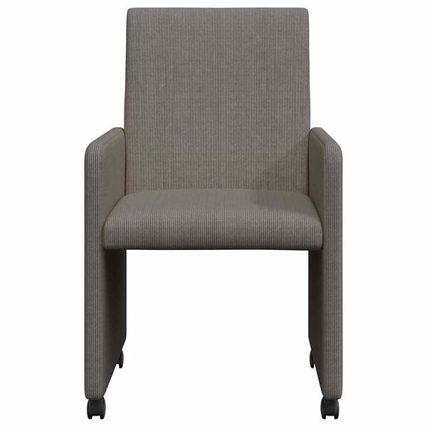 vidaXL Dining Chairs with Wheels 2 pcs Light grey 57 x 66 x 94 cm