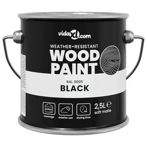 vidaXL Wood Paint Black 16.5 x 16.5 x 15.9 cm Wall Print
