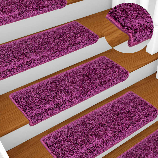 vidaXL Stair Mats 15 pcs 65x21x4 cm Violet Rectangular Edge