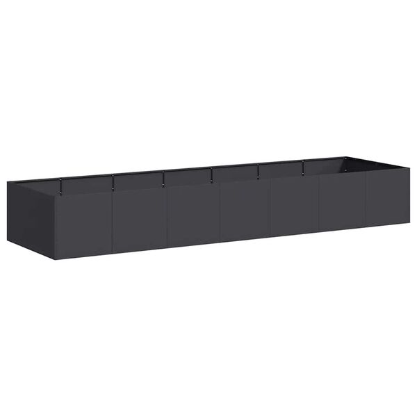 vidaXL Planter Black 280x80x40 cm Steel