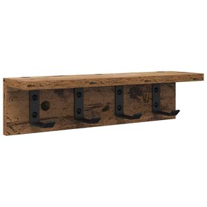 vidaXL Wall-Mounted Coat Rack Old Wood 40 x 10.5 x 10.5 cm