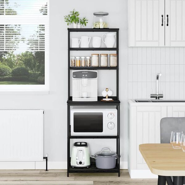 vidaXL Kitchen Shelf Black Oak 60 x 40 x 168 cm Engineered Wood