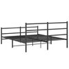 vidaXL Metal Bed Frame without Mattress with Footboard&nbsp;Black 160x200cm
