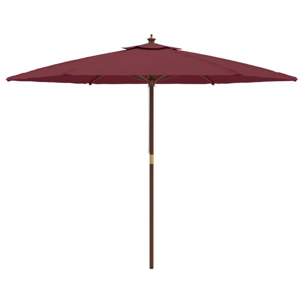 vidaXL Garden Parasol with Wooden Pole Bordeaux Red 299x240 cm