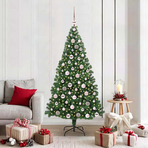 vidaXL Artificial Christmas Tree with 300 LEDs with Stand Green 180 cm