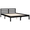 vidaXL Bed Frame without Mattress Black Double Solid Wood