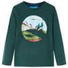 vidaXL Kids' T-shirt with Long Sleeves Dark Green 116