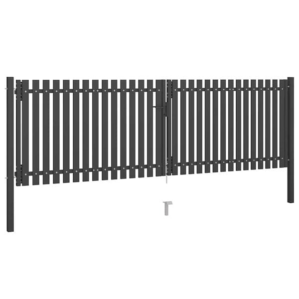vidaXL Garden Fence Gate Steel 400x100 cm Anthracite
