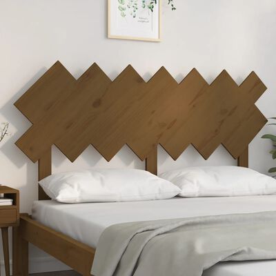 vidaXL Bed Headboard Honey Brown 151.5x3x81 cm Solid Wood Pine