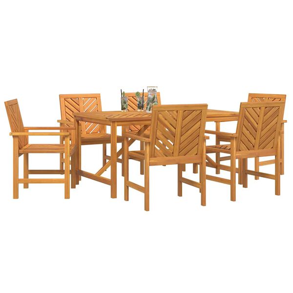 vidaXL Garden Dining Set 7 pcs Brown Solid acacia wood