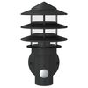 vidaXL Outdoor Wall Lights with Sensors 2pcs Black Stainless Steel