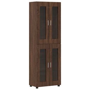 vidaXL Highboard FLORIN Brown Oak 60 x 35 x 182 cm Engineered Wood