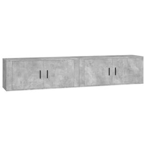 vidaXL Wall-mounted TV Cabinets 2 pcs Concrete Grey 100x34.5x40 cm
