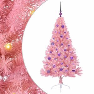 vidaXL Artificial Pre-lit Christmas Tree with 150 LEDs Pink 150 cm PVC
