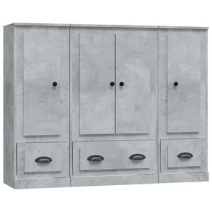 vidaXL Highboards 3 pcs Concrete Grey Engineered Wood