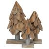 vidaXL Christmas Tree with Stand 3 pcs Brown Solid teak wood