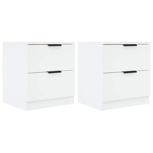 vidaXL Bedside Cabinets 2 pcs White Engineered Wood