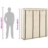 vidaXL Wardrobe with Compartments and Rods Cream 150x45x175 cm Fabric