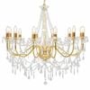 vidaXL Chandelier | Gold, Clear | Metal (frame), Acrylic (beads) | Large