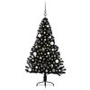 vidaXL Artificial Pre-lit Christmas Tree Black 150 cm PVC