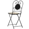 vidaXL Bistro Chairs Foldable 2 pcs Terracotta and White Ceramic