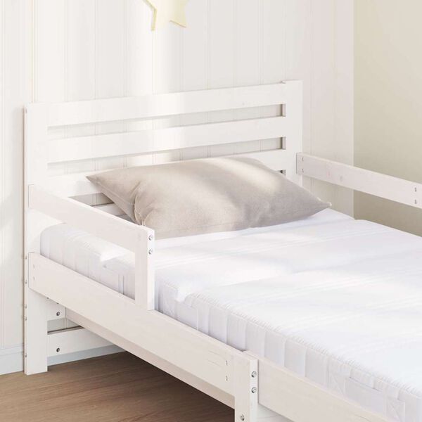 vidaXL Bed Frame with Mattress White 80 x 200 cm Solid Pine Wood