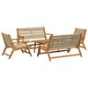 vidaXL Garden Chairs with Table 5 pcs Beige Solid Acacia wood