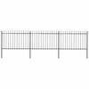 vidaXL Garden Fence with Spear Top Steel 504x120 cm Black