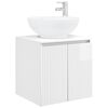 vidaXL Wall-Mounted Sink Vanity High Gloss White 49.5 x 44.5 x 65 cm