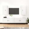 vidaXL 4 Piece TV Cabinet Set White Engineered Wood