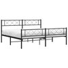 vidaXL Metal Bed Frame without Mattress with Footboard Black 193x203cm